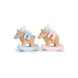 Keel Toys 22cm Baby Bear On Rocking Horse - Blue - Image 2