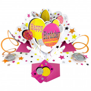 Happy Birthday Balloons 3D Pop Up Card