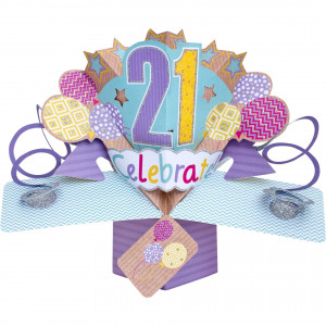Happy Birthday 21 3D Pop Up Card