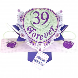 Happy Birthday 39 Forever 3D Pop Up Card