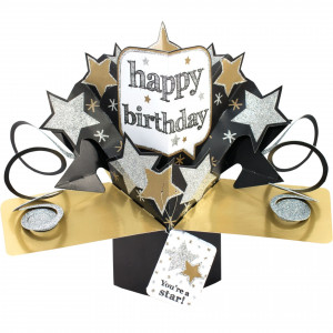 Happy Birthday Stars 3D Pop Up Card