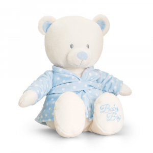 Keel Toys 25cm Baby Bear In Dressing Gown - Blue