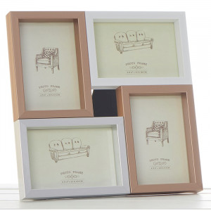 Pastel Metallic Multi 4 Picture Photo Frame