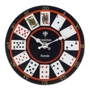 Playing Cards Glass Clock