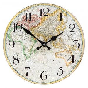 Good Times 30cm World Map Color Clock
