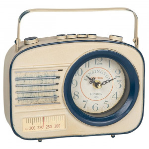 Past Times Radio Clock In White