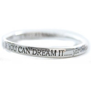 Silver Plated Bangle - If You Can Dream It You Can Achieve It