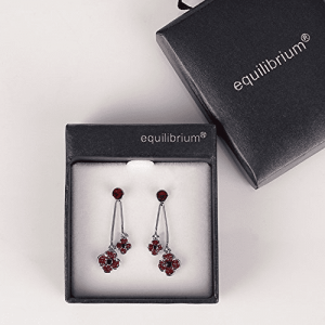 Silver Plated Double Poppy Crystal Earrings 5 Silver Plated Double Poppy Crystal Earrings - Image 3