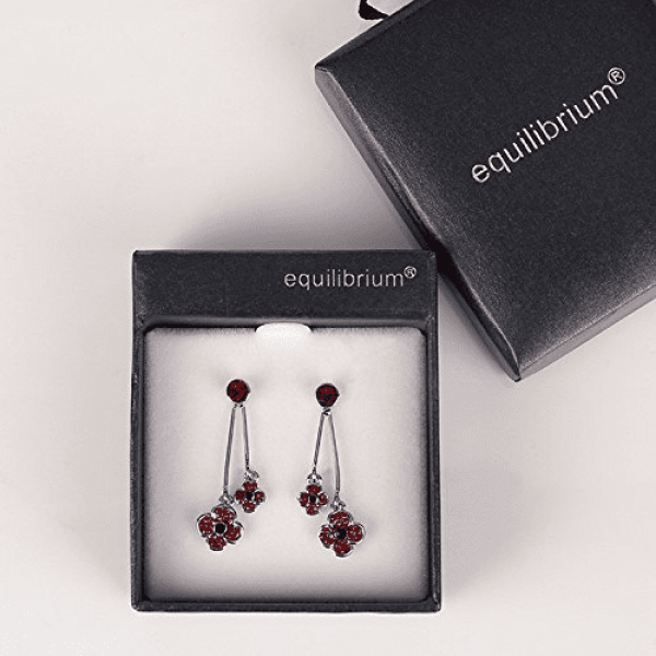Silver Plated Double Poppy Crystal Earrings 2 51r9UwdFbfL - HTUK Gifts