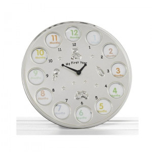 Two Tone My First Year Clock