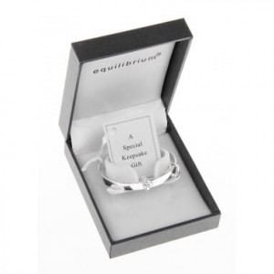 Silver Plated Christening or New Baby Bangle