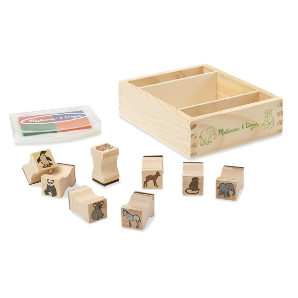 Melissa & Doug Baby Zoo Animals Wooden Set with 8 4 Colour Stamp Pad 1 71HzAmLHfOL. SL1500 - HTUK Gifts