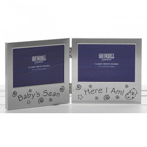 Baby's Scan And Here I Am Double Photo Frame