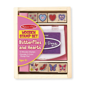 Melissa & Doug Butterfly and Heart Wooden Stamp Set