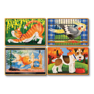 Melissa & Doug 4 Wooden Puzzles - Pets