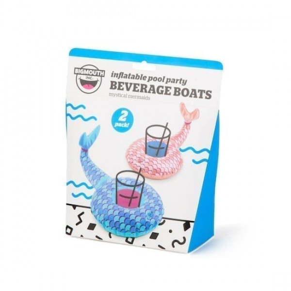 Mermaid Tails Beverage Boats 2 Pack 4 BMDF 0006 Mermaid Tails Bev Boats pkg - HTUK Gifts