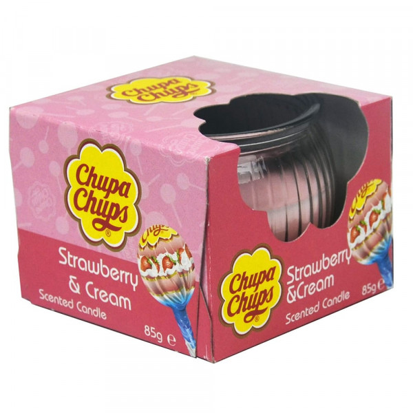 Chupa Chups 3oz Candle Strawberry Cream 4Asst 45355 Pic 1 - HTUK Gifts