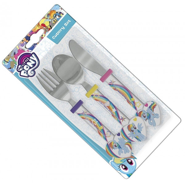 My Little Pony 3 Piece Multi Colour Cutlery Set 222 - HTUK Gifts