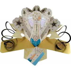 Champagne Congratulations 3D Pop Up Card