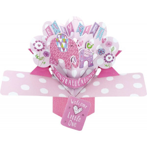 Baby Girl 3D Pop Up Card
