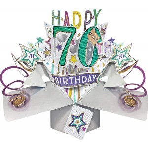 70th Birthday Stars 3D Pop Up Card
