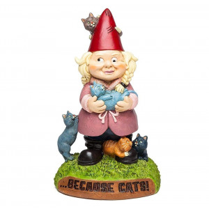 Crazy Cat Lady Garden Gnomes