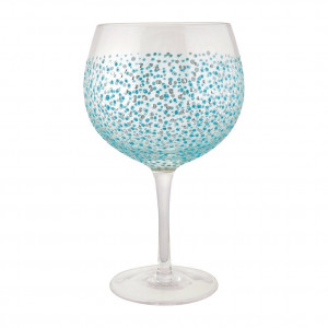 Sunny By Sue Gin Glass Teal & Silver Dots