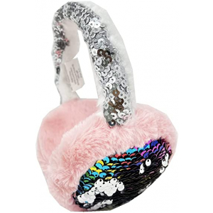 Girls In Plush Sequins Earmuffs