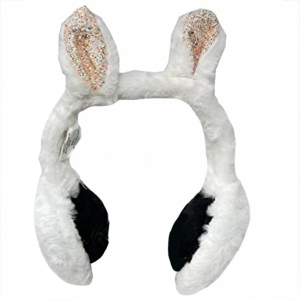 Girls In Plush Glitter Rabbit Earmuffs