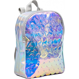 Girls Silver Holographic Scalloped Backpack - Image 1