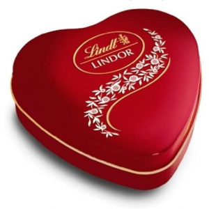 Lindt Heart Shaped Chocolate Tin With A Chocolate Rose - Image 2