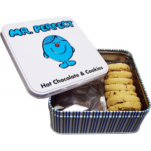 Mr. Perfect Tin Filled Hot Chocolate & Cookies With Swizzels Love Hearts Tin Shortbread Biscuits Love Heart Messages - Image 2