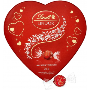 Lindt LINDOR Heart Shaped Chocolate 160g Lindt Chocolate Bar With Chocolate Rose - Image 2
