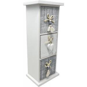 Wooden Storage Drawers Three Drawer Chest Cool Grey 6 Wooden Storage Drawers Three Drawer Chest Cool Grey - Image 3