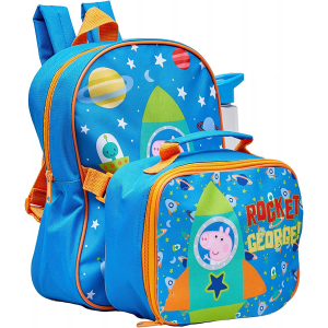 Peppa Pig Rocket George Three Piece Blue School Bag Set