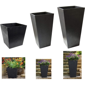Recycled Rubber Planter Flower Pot Black