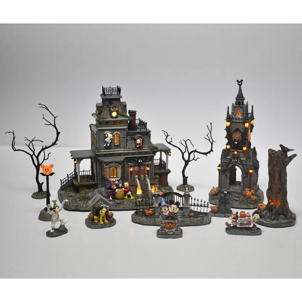 Disney Halloween 12 Piece Village Scene with LED Lights and Sounds 2 Animal 3 - HTUK Gifts