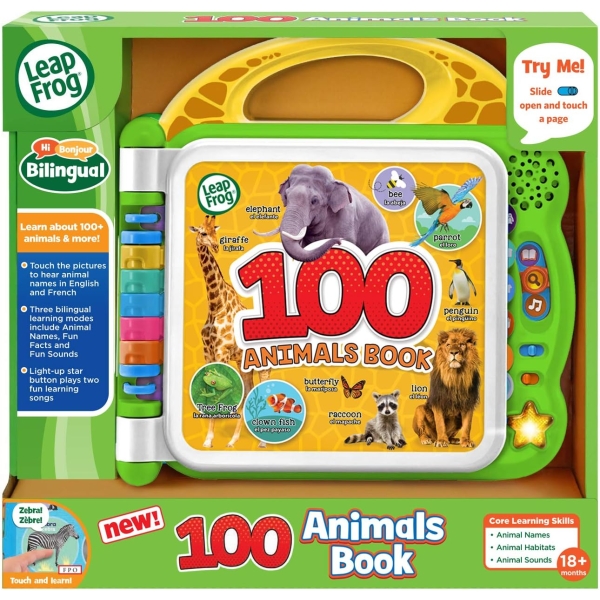 LeapFrog 100 Animals Book, Baby Book with Sounds and Colours for Sensory Play,Learning Games for Boys and Girls 1 animals 3 - HTUK Gifts