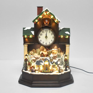 16.5 Inch (42cm) Musical Christmas Cuckoo Clock Tabletop Ornament with LED Lights & Sounds 5 16.5 Inch (42cm) Musical Christmas Cuckoo Clock Tabletop Ornament with LED Lights & Sounds - Image 2