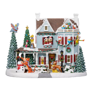Disney Animated Christmas Holiday House Table Top Ornament with LED Lights & Sounds 11.7 Inch (29.8cm) - Image 3