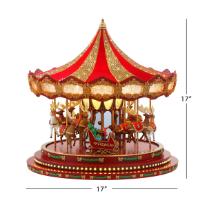 17 Inch (43.1cm) Marquee Deluxe Christmas Carousel with 240 LED Lights and Sounds - Image 5
