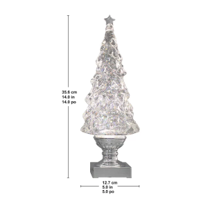 Lighted Glitter Tree Lamps with LED Lights, 2 Pack, 14 Inch (35.6 cm) - Image 2