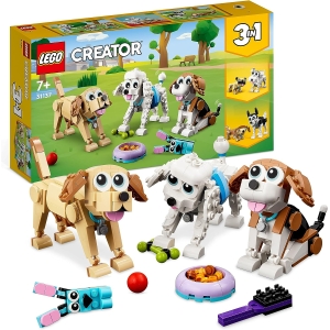 Lego Creator 3 in 1 Adorable Dogs Set with Dachshund, Pug, Animal Building Toy for Kids