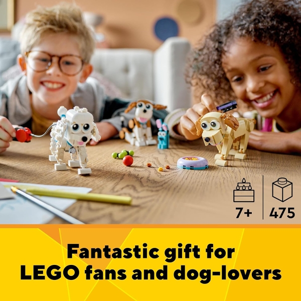 Lego Creator 3 in 1 Adorable Dogs Set with Dachshund, Pug, Animal Building Toy for Kids 7 lego 2 - HTUK Gifts