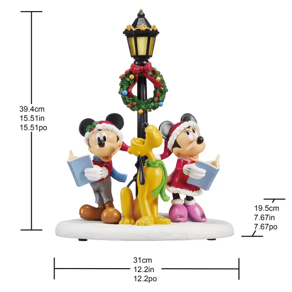 Disney Christmas Caroler Table Top Ornament with Lights & Sounds 15.5 Inch (39.4cm) 2 mickey 2 - HTUK Gifts