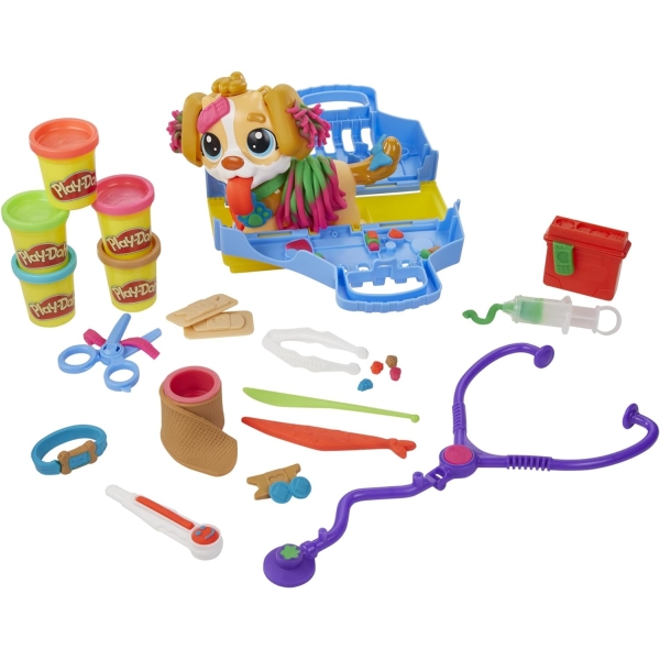 Play-Doh Care n Carry Vet Playset with Toy Dog, Carrier, 10 Tools, 5 Colours, Multicolor 17 play Doh 2 1 - HTUK Gifts