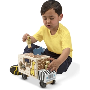 Melissa & Doug Wooden Shape Sorter Rescue Truck with Zoo & Safari Animals Toys for Kids, Wooden Puzzles for 2+ Year Olds 14 Melissa & Doug Wooden Shape Sorter Rescue Truck with Zoo & Safari Animals Toys for Kids, Wooden Puzzles for 2+ Year Olds - Image 4