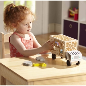 Melissa & Doug Wooden Shape Sorter Rescue Truck with Zoo & Safari Animals Toys for Kids, Wooden Puzzles for 2+ Year Olds 19 Melissa & Doug Wooden Shape Sorter Rescue Truck with Zoo & Safari Animals Toys for Kids, Wooden Puzzles for 2+ Year Olds - Image 9