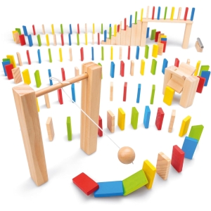 Wooden Domino Race 200-piece Toy Set